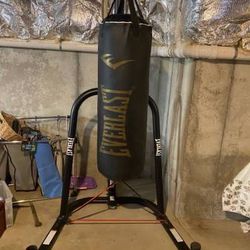 Everlast Punching Bag And Speed Bag With Stand 