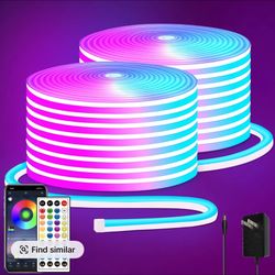 RGB LED neon Rope Lights LED neon Lights with Remote Control/APP ( 66 Feet)