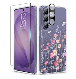 Floral Clear Phone Case w/Screen Protector (for Samsung Galaxy S26 plus) -