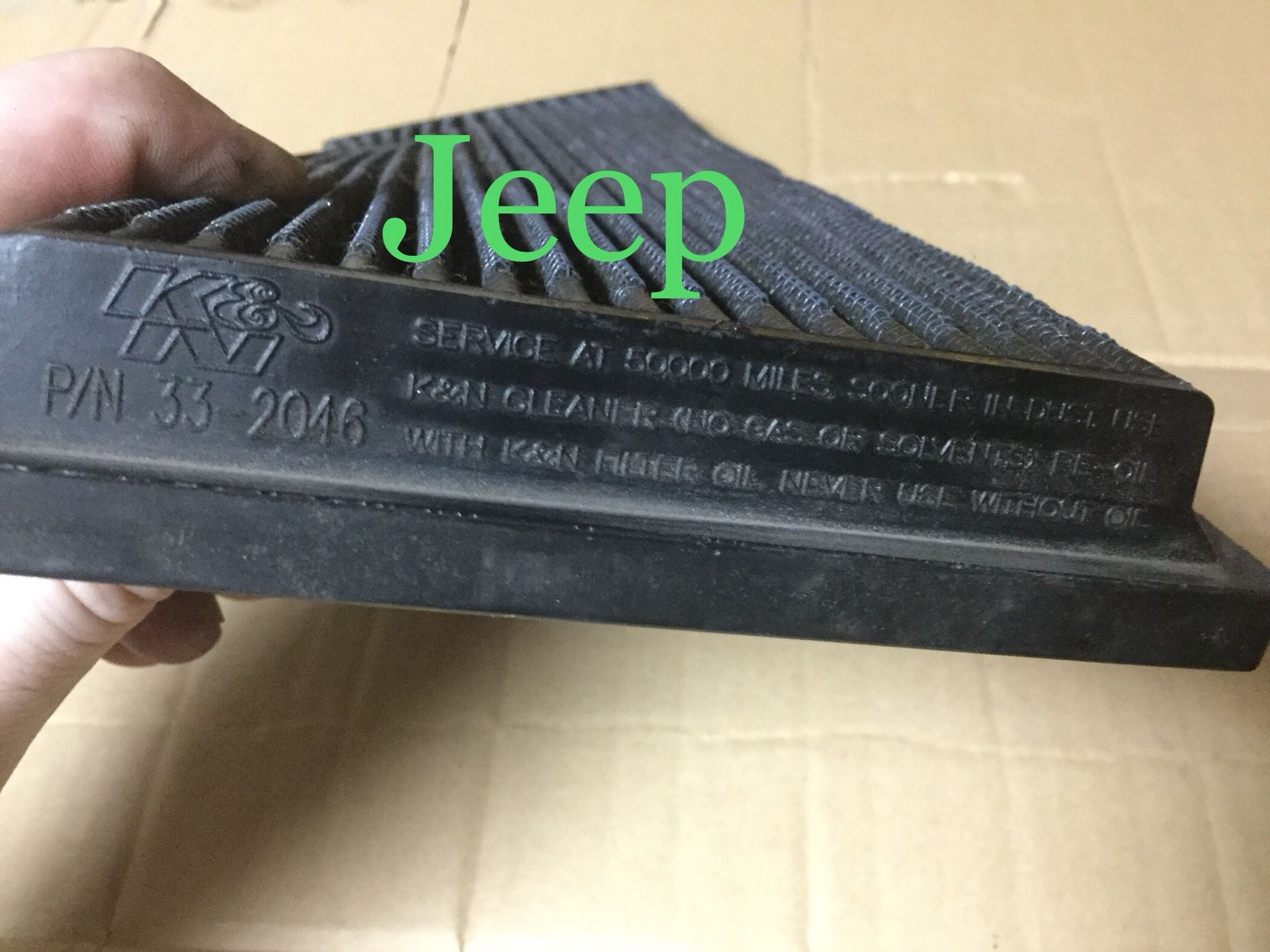 K&N reusable high-flow air filter for Jeep vehicles