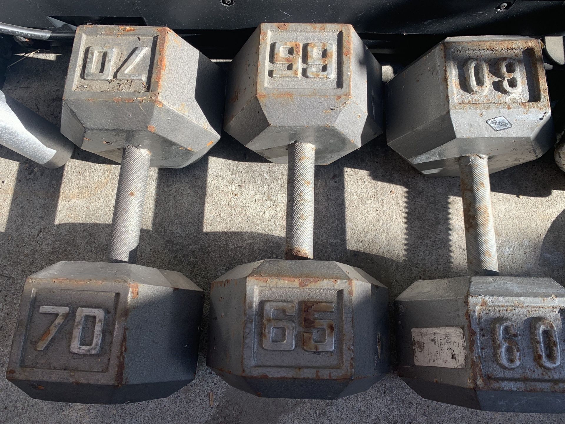 One of each ex dumbbells Single ones