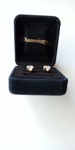 "NEW" GORGEOUS Diamonique "100 Facet" 2ct . (4ct. total wt.) Stud Earrings 14k Solid Gold w/ Secure Screw Backs