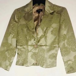 Bebe Floral Embroidered Blazer- Jade Color 