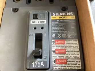 Siemens breaker type HQR2 175A/240V