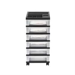 Plastic 4 and 6-Drawer Storage Carts