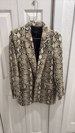Zara basic blazer animal print