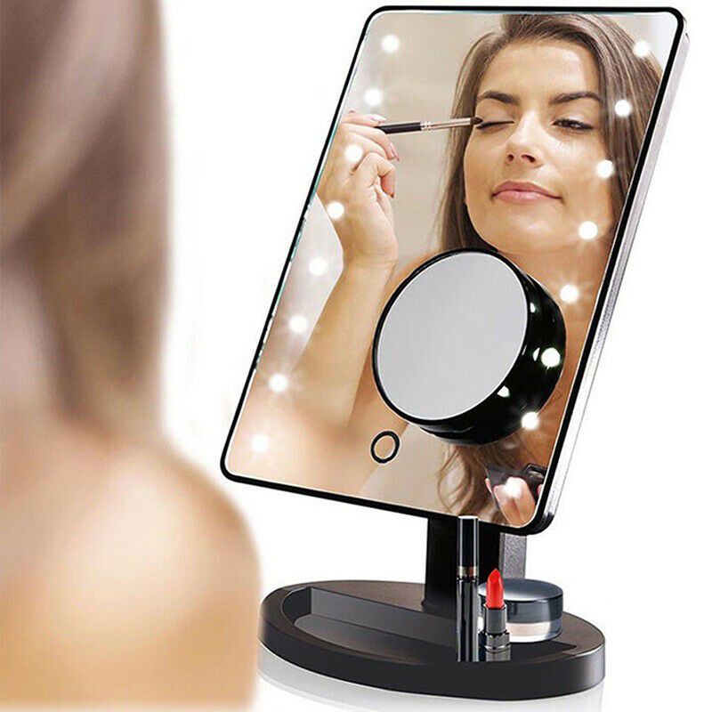 22 LED Light Portable Ajustable Vanity Lighted Makeup Mirror 10X Magnification