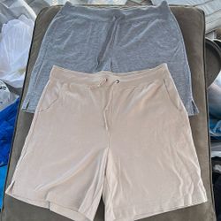 Two Pair Of Jersey Material Shorts, Lightweight