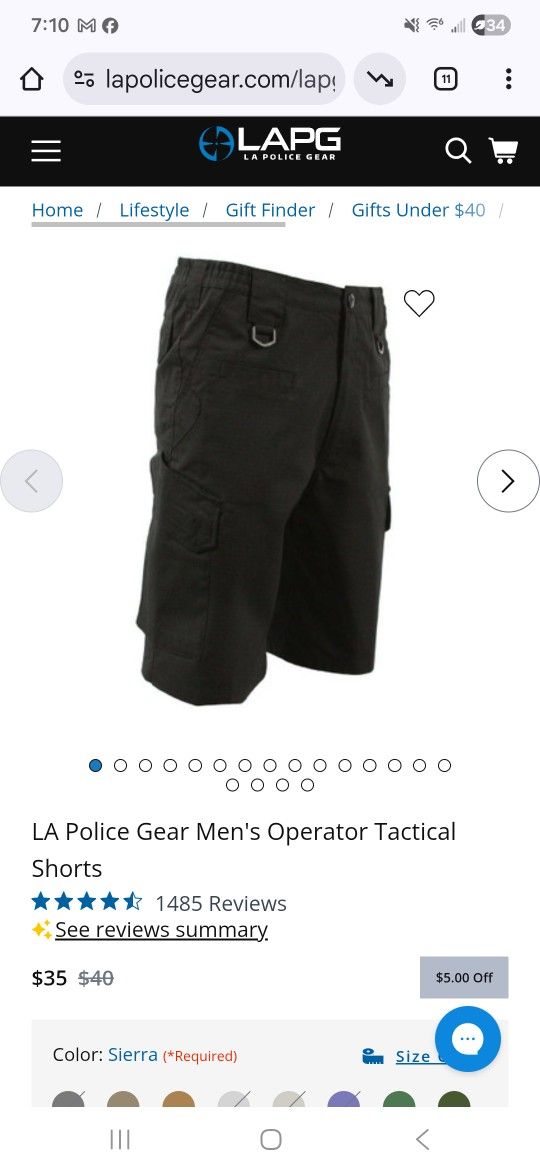 2 LA Police Gear Men's Operator Tactical Shorts