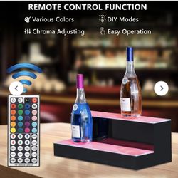New In Box Rovsun LED Lighted Bottle Display Shelf Bar Shelf with Remote Control Set of 2