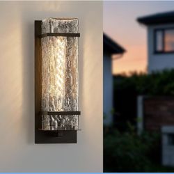 Black Outdoor Wall Light 13.4” | Waterproof Porch Lantern E26