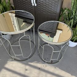 2 ROUND ACCENT TABLES FOR IN/OUT DOORS