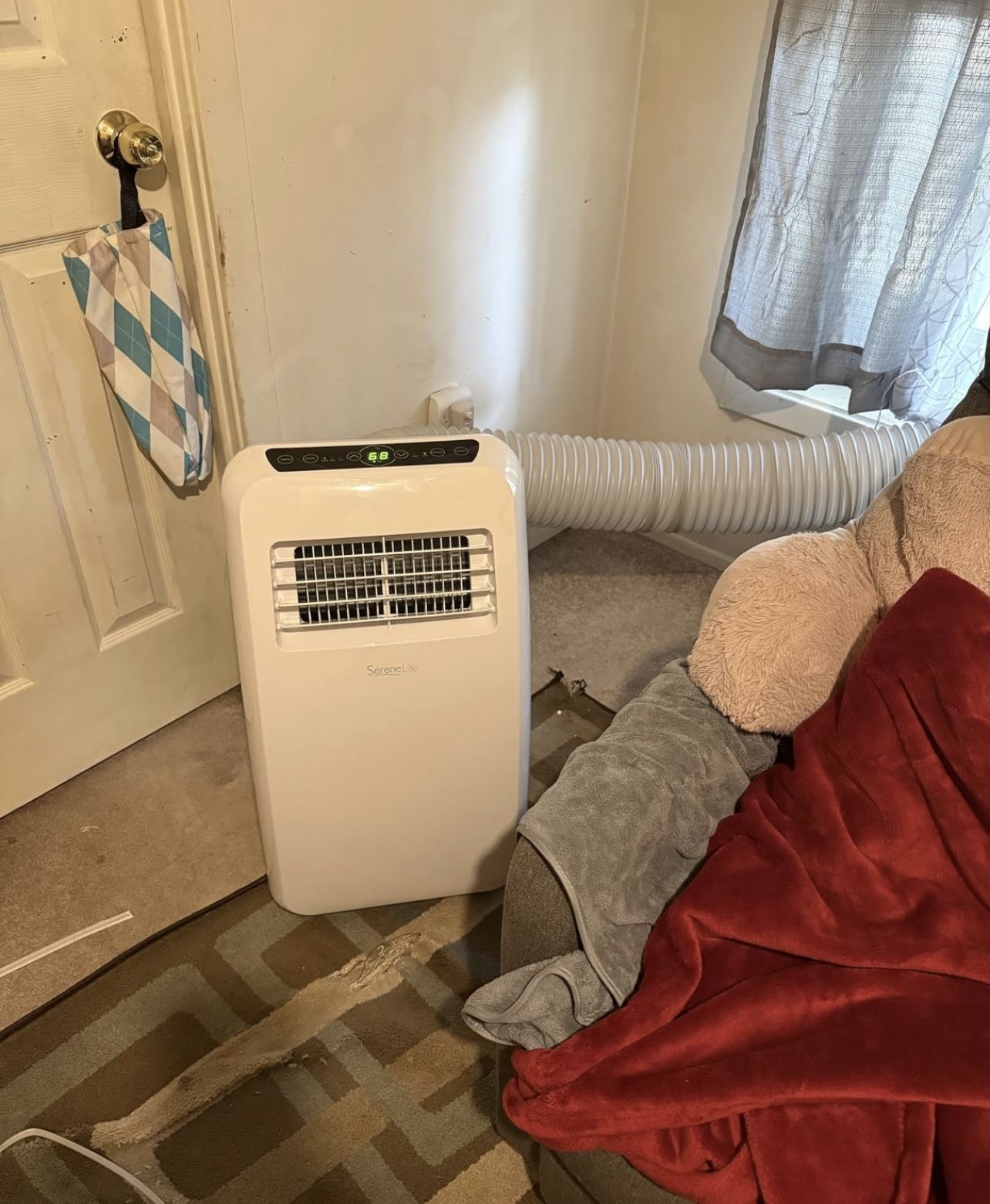 SereneLife Small Air Conditioner Portable 10,000 BTU with Built-in Dehumidifier - Portable AC unit for rooms up to 450 sq ft - Remote Control, Window