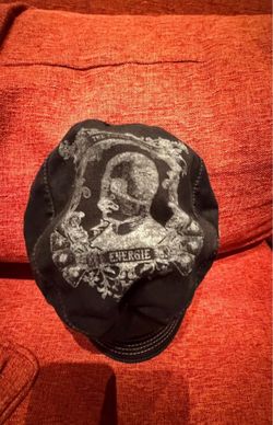 Vintage ENERGIE Military Cadet Hat – Made in Italy – Black Graphic Cap