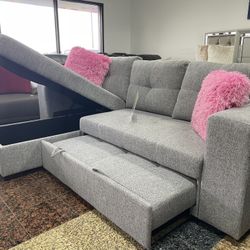 Monaco sofa sectional with storage and pull out bed $699 with easy finance