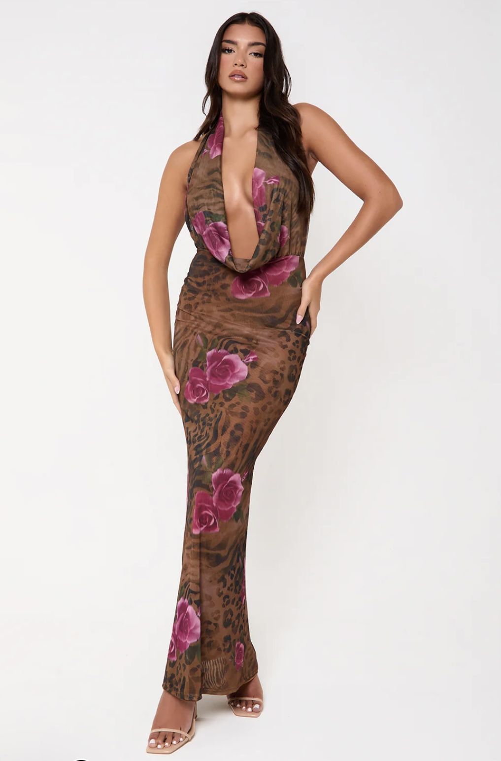 Cheetah Cowl Dress