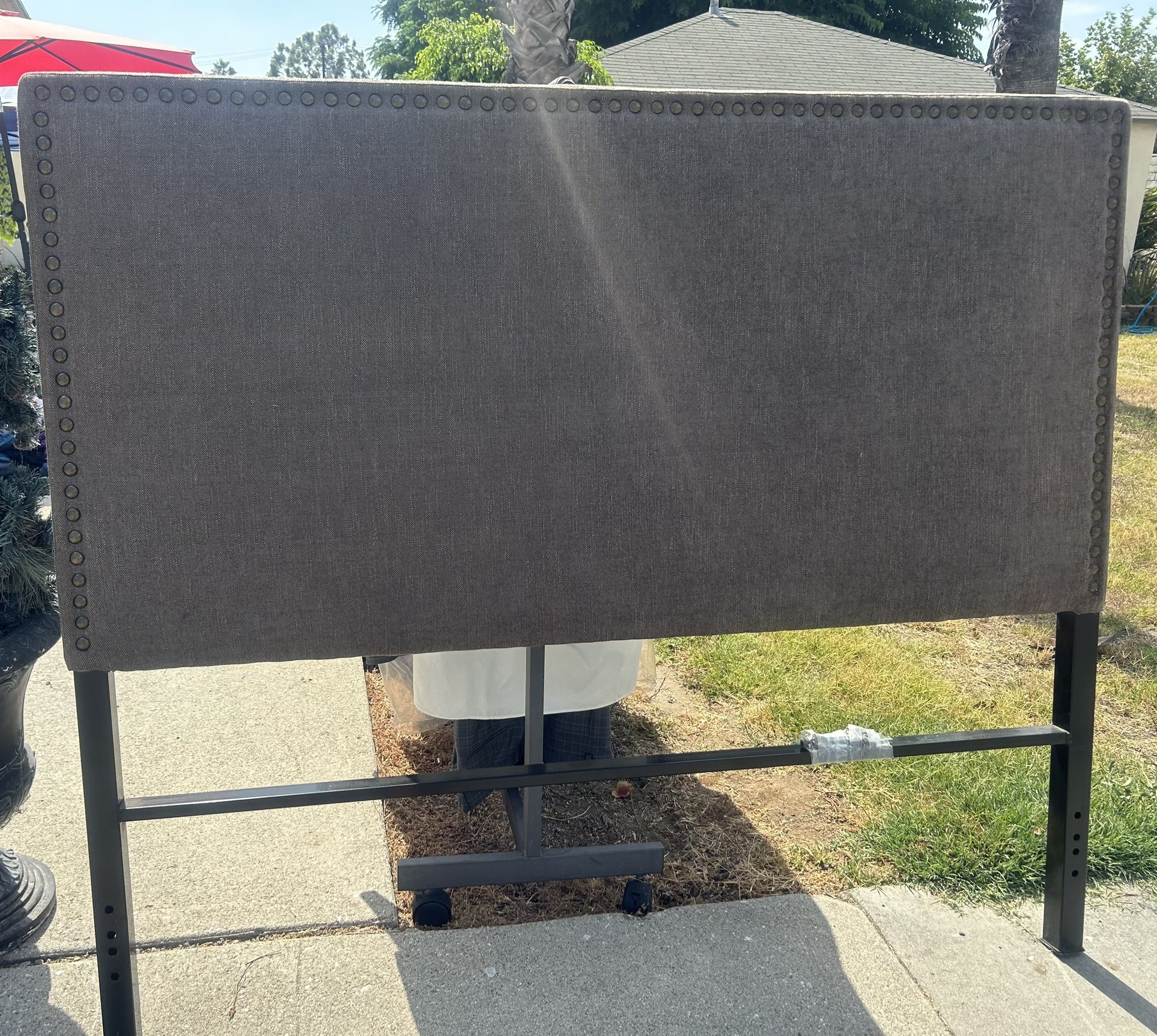 Queen Head Board Taupish Grey