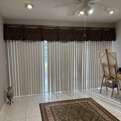 Custom Decorative Window Valance With Rod – 146” Wide