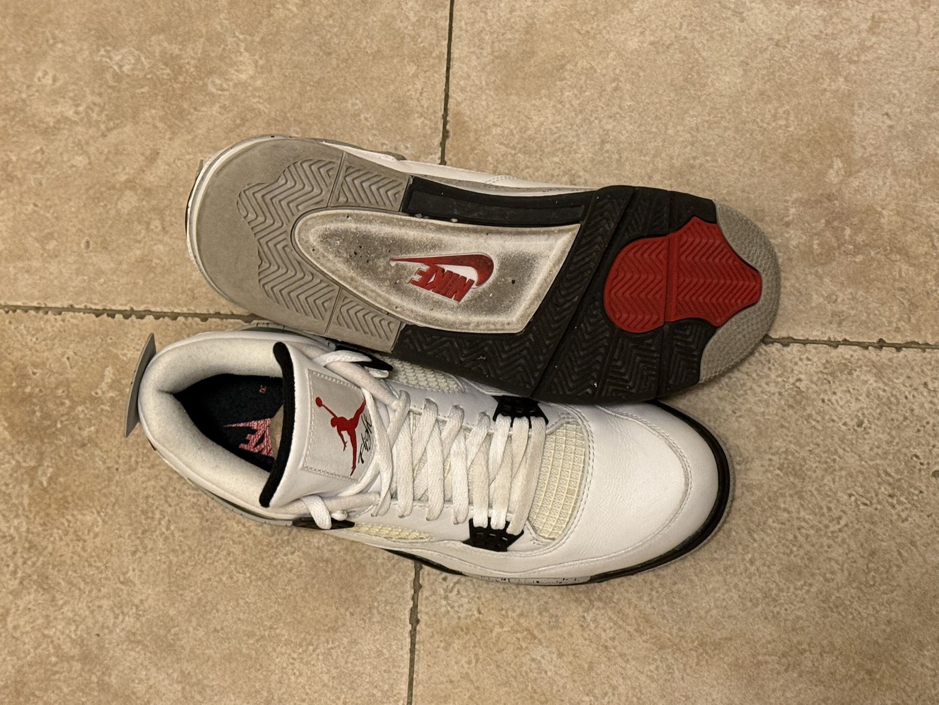 Men’s Air Jordan 4 OG Retro White Cement Size 12 PreOwned