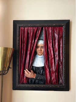 Portrait of nun vintage art frame