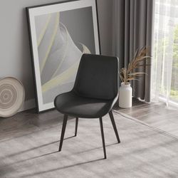 Upholstered Dining Armchairs, Set of 2 - Black and Gray