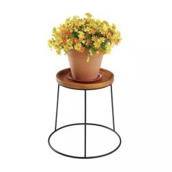 Vigoro  15 in. Wood Top Plant Stand.  Plant stand ONLY   Multiple available   Specifications Dimensions: H 15 in, W 15.75 in, D 15.75 in