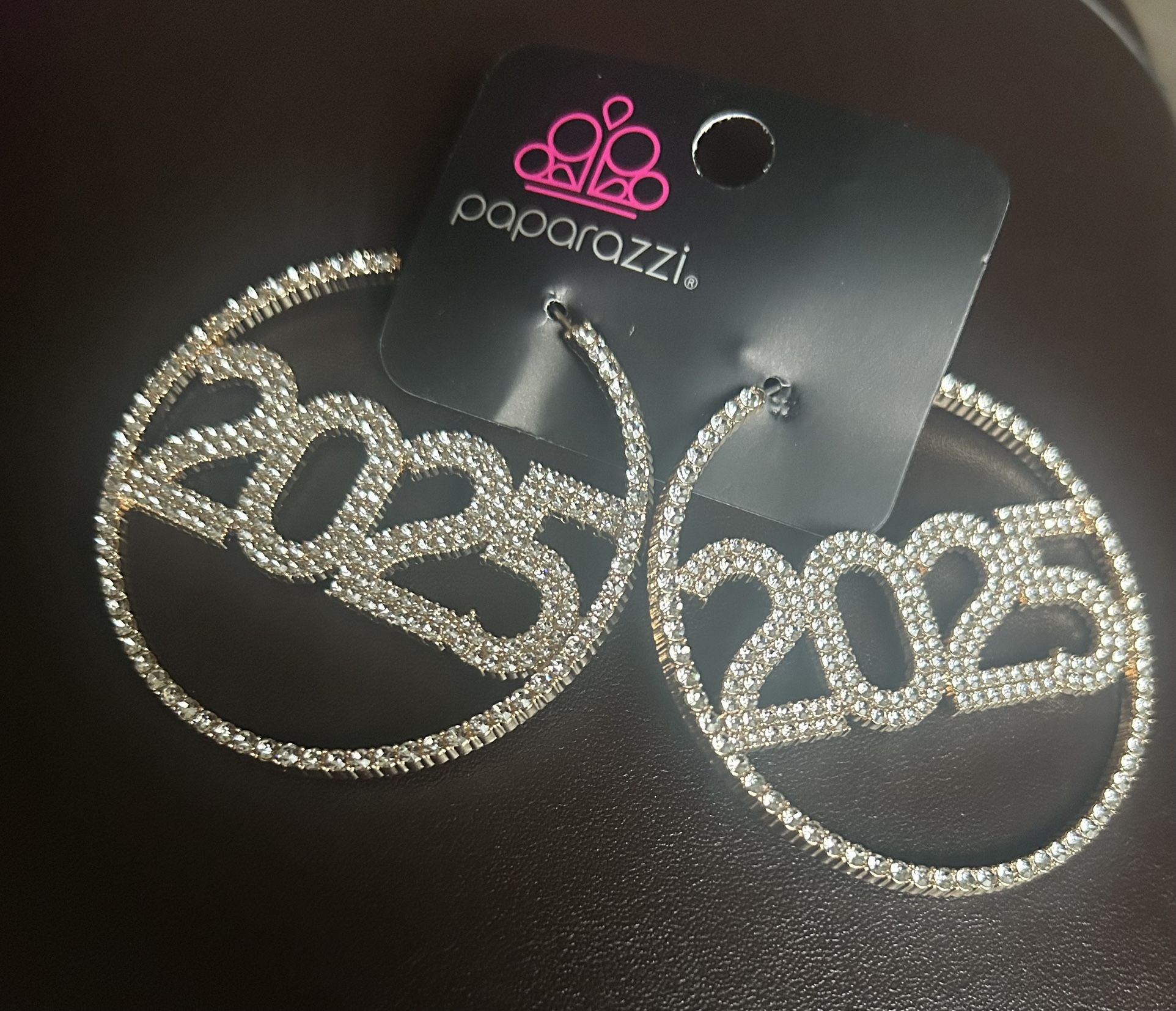 “2025” Gold & Silver Hoop Earrings $5 Each