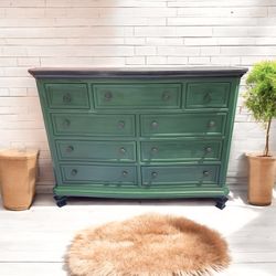hunter green dresser Green Drexel Dresser — Upcycld