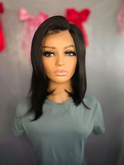 14" 13x4  human hair wig  straight bob  new