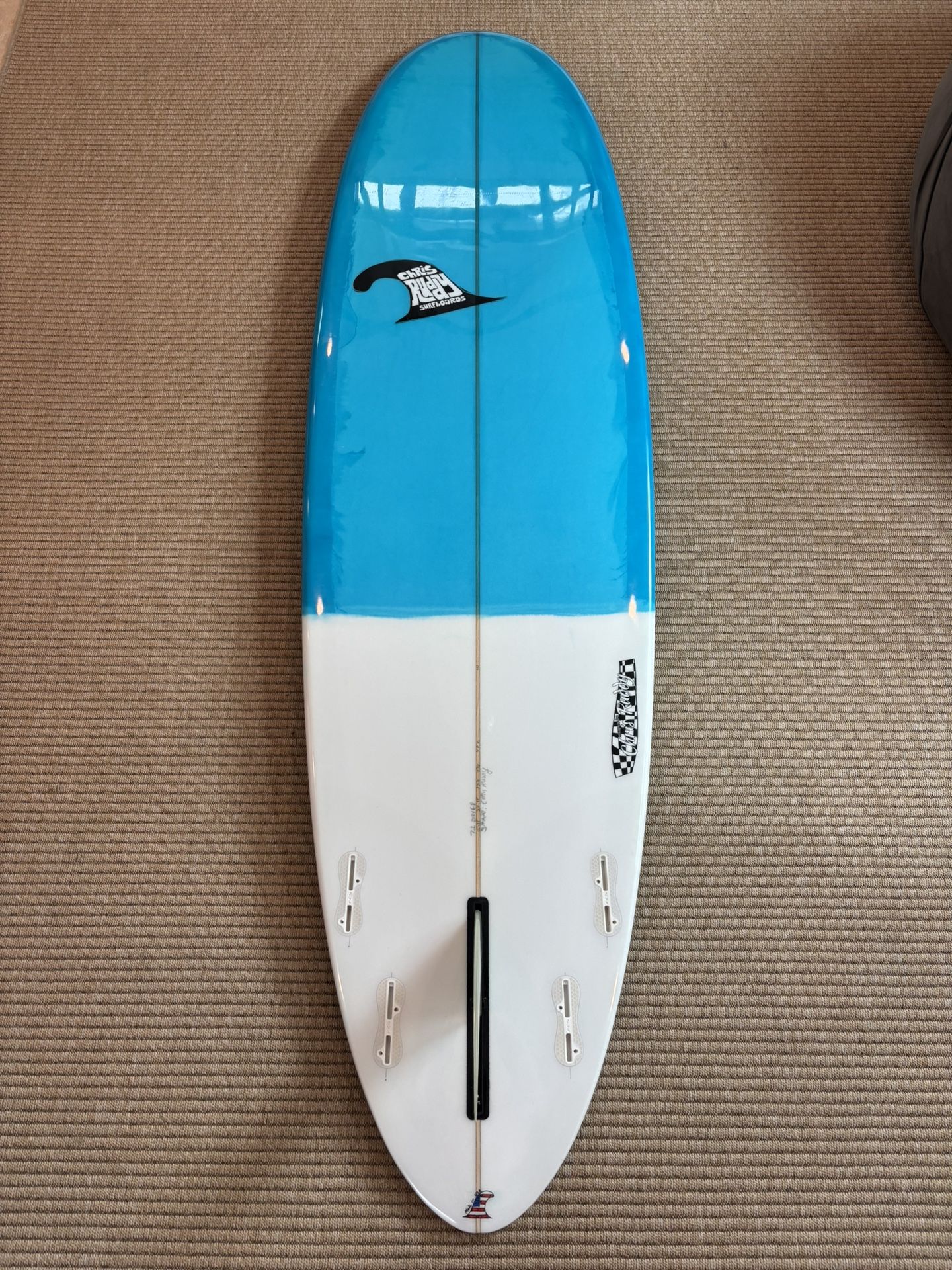 7’2” Chris Ruddy Mid-Length Mini Longboard Fun Board Surfboard- Like New!!!