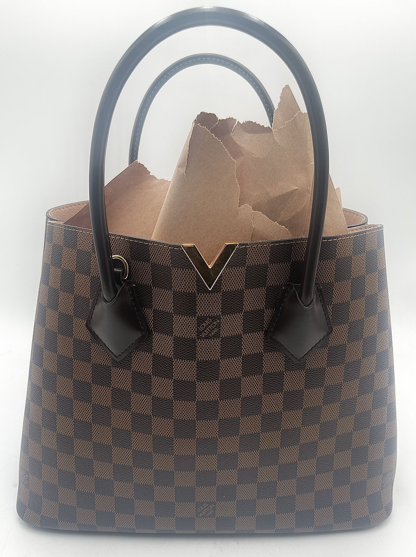 Louis Vuitton Kensington Damier Ebene Tote Bag Brown