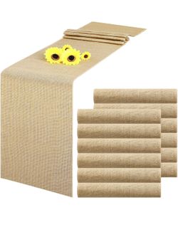 12 Burlap Table Runners