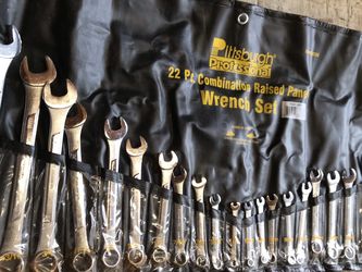 22pc Combination Wrench Set SAE & Metric with Rollup Mat