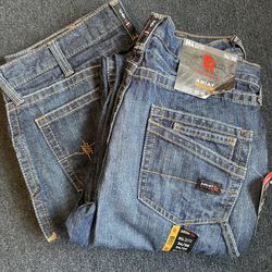 (2) Pairs Of Ariat Work FR M4 Relaxed Workhorse Boot Cut Jeans Size 34/30