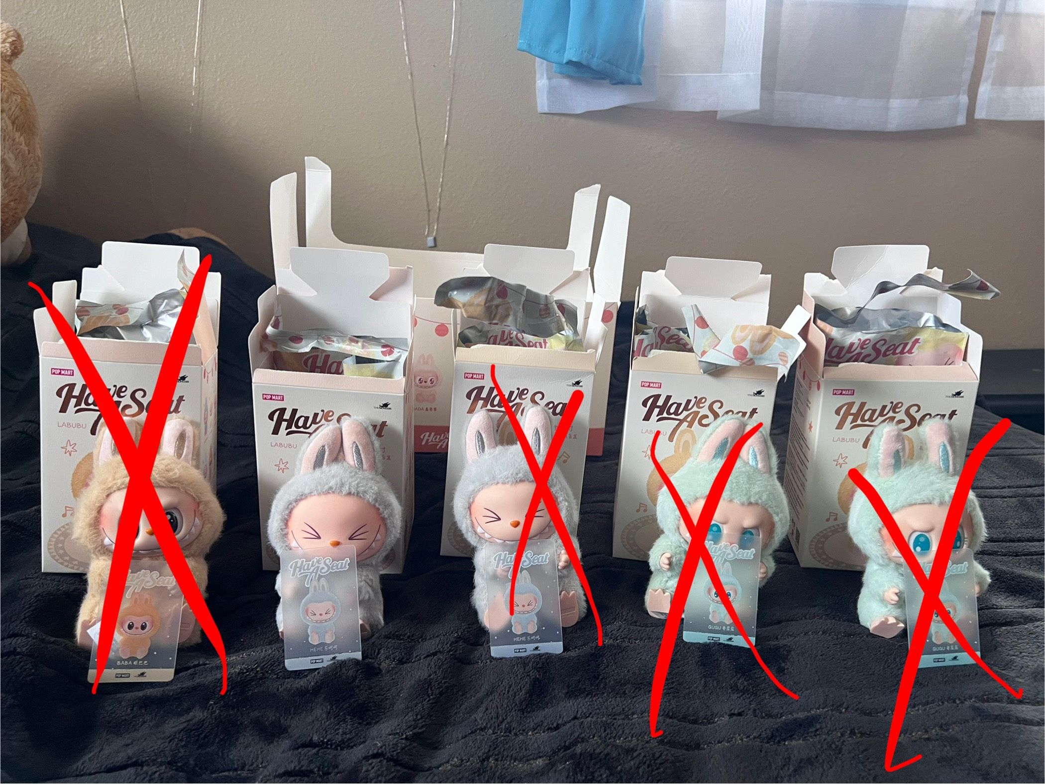 Pop Mart Labubu “Have A Seat” – Hehe, Ququ & Baba Figures