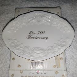 50th Anniversary Porcelain Trinket Dish Anniversary Gift Papel Giftware
