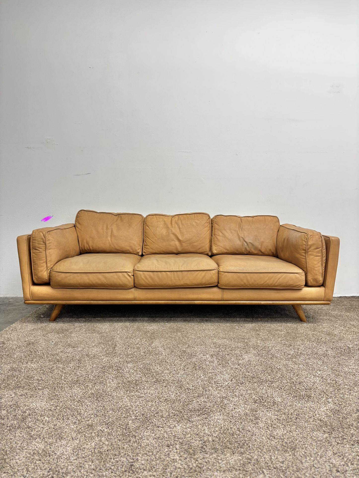 West Elm Zander Leather Sofa Delivery Available π