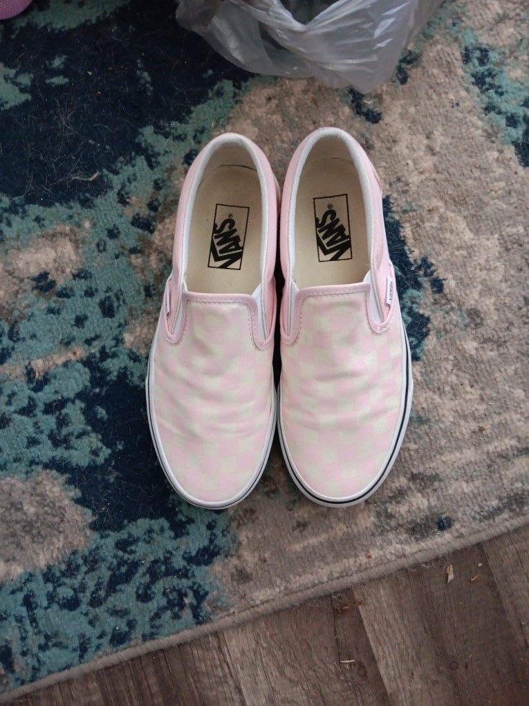Pink and White Vans