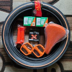 NEW Bicycle Bmx Parts Bundle 20" Orange