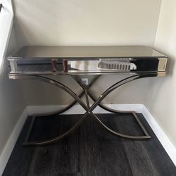 Champagne Gold Mirror Accent - Console Table  