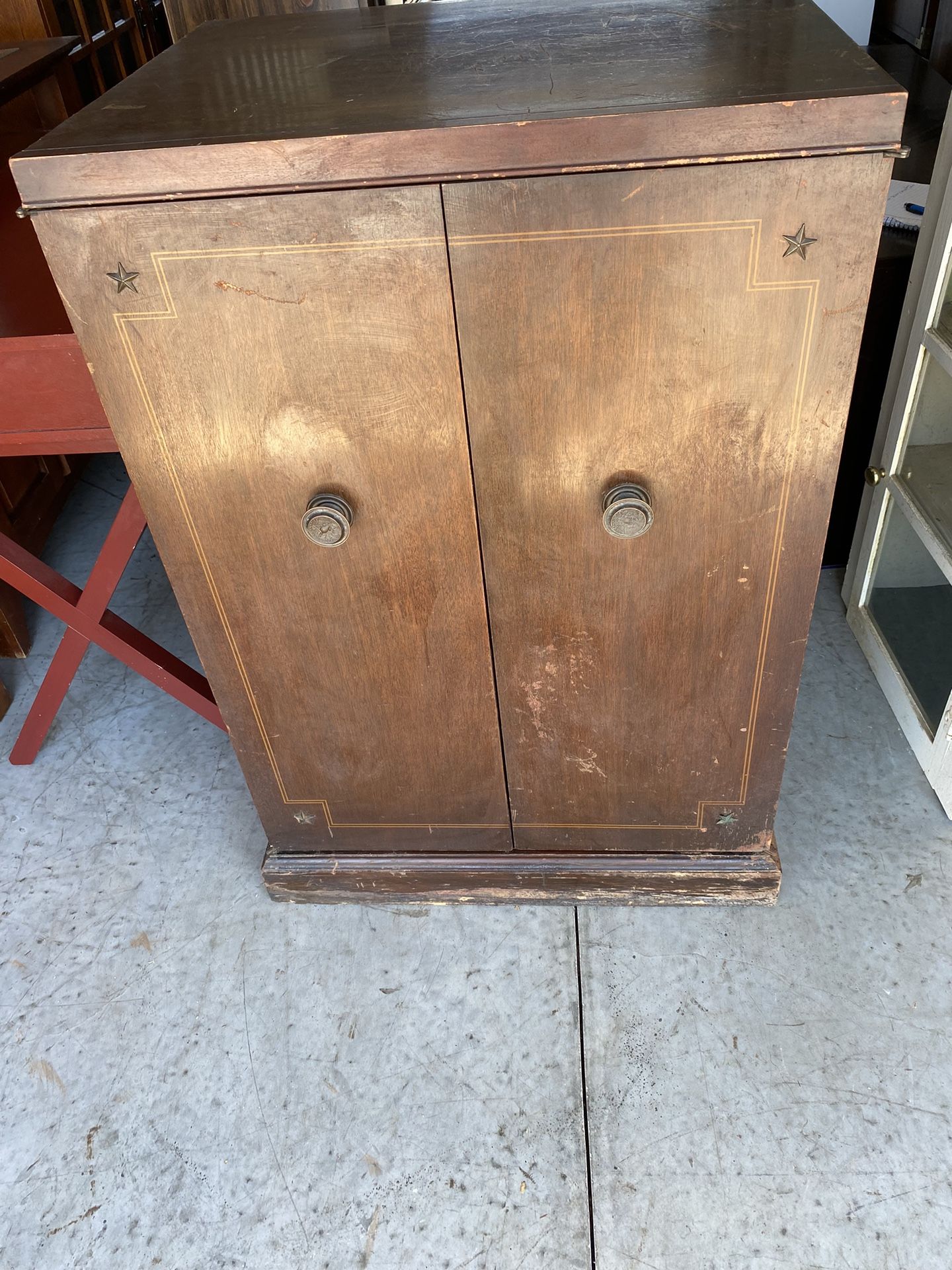 Vintage Homemade 3 Shelf Cabinet. Heavy 