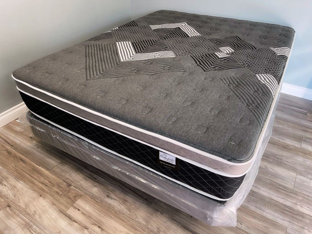 Full Size Oasis Thermal Comfort Europillowtop Matresandboxspring 