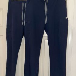 Pair Navy Blue Figs Scrub Pant Size Small
