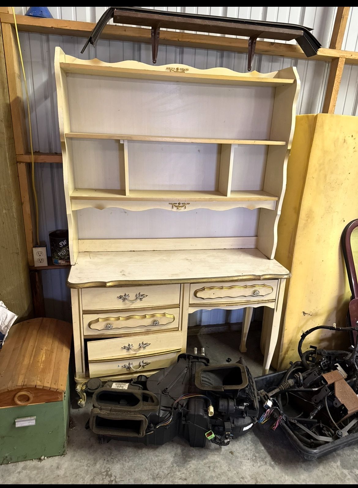 Antique French Provincial Desk And Bookshelf 