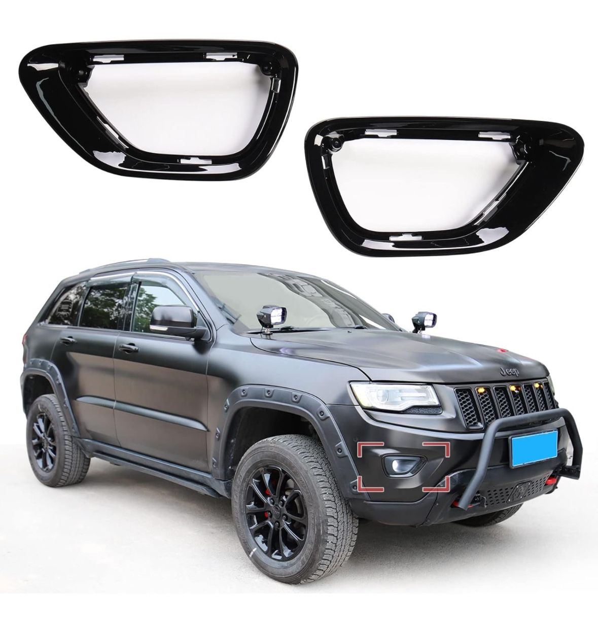 Front Fog Lights Cover Trim Fog Lamp Frame Replace for Jeep Grand Cherokee 