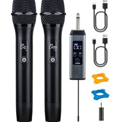 Professional Wireless Mic with Receiver for Singing 2 pack