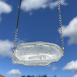 Sea Glass Liquor Bottle Necklace