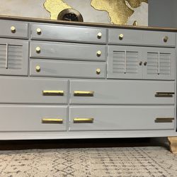 Soft Gray Solid Maple Refinish Dresser / Changing Table 