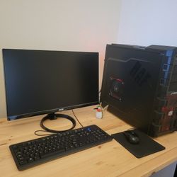 Gaming PC Bundle – 8-Core, 16GB RAM, SSD+2TB, 24” Monitor 