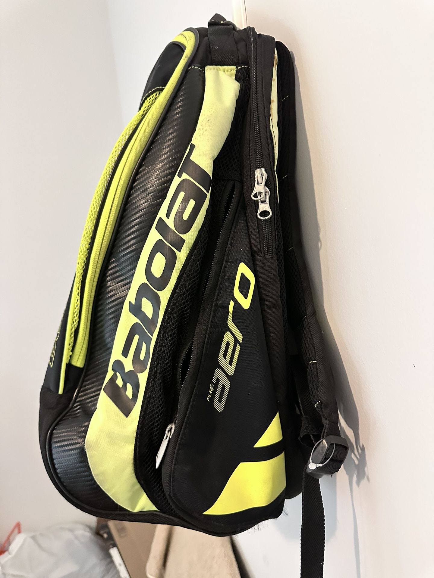 Babolat Pure Aero Backpack Black Yellow Rafa Nadal Tennis Sport Back Pack